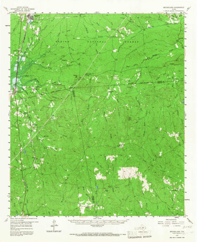 United States Geological Survey Brookeland, TX (1957, 62500-Scale) digital map