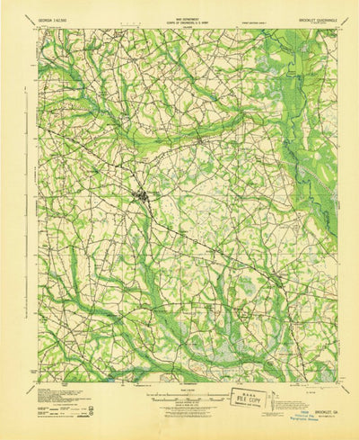 United States Geological Survey Brooket, GA (1943, 62500-Scale) digital map
