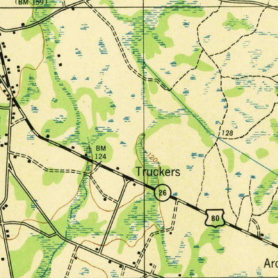 United States Geological Survey Brooket, GA (1943, 62500-Scale) digital map