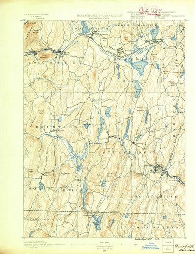 United States Geological Survey Brookfield, MA-CT (1890, 62500-Scale) digital map