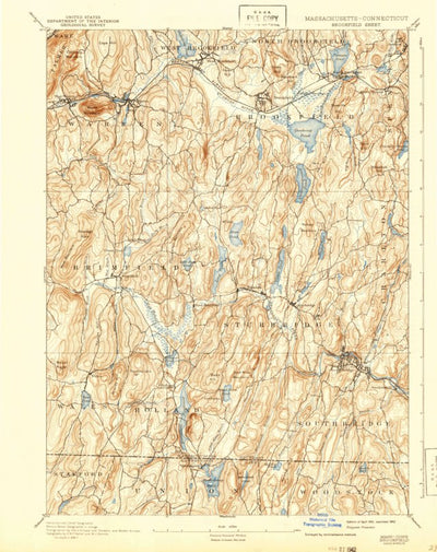 United States Geological Survey Brookfield, MA-CT (1893, 62500-Scale) digital map