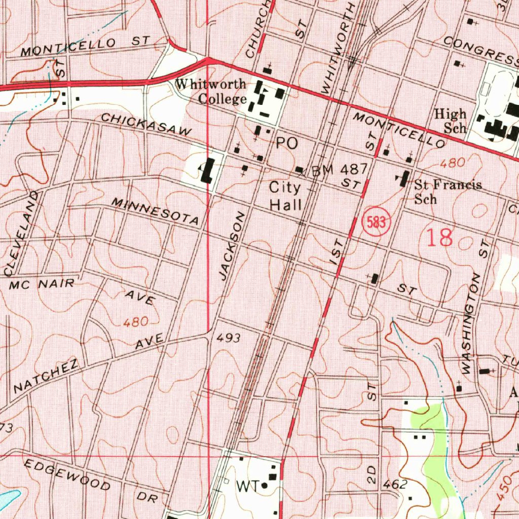 Brookhaven, MS (1972, 24000-Scale) Map by United States Geological