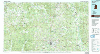 United States Geological Survey Brookhaven, MS (1984, 100000-Scale) digital map