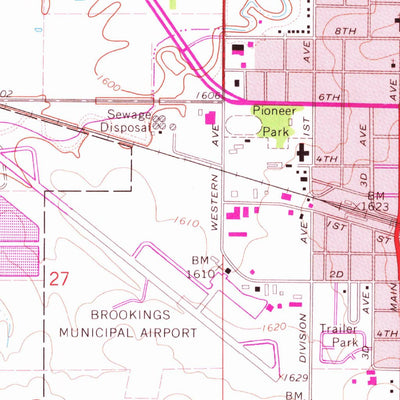 United States Geological Survey Brookings, SD (1964, 24000-Scale) digital map