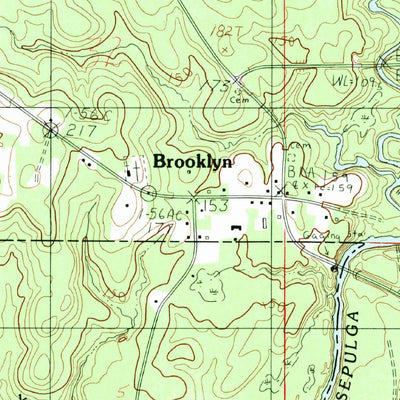 United States Geological Survey Brooklyn, AL (1982, 24000-Scale) digital map
