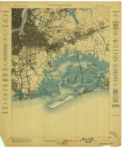 United States Geological Survey Brooklyn, NY-NJ (1898, 62500-Scale) digital map