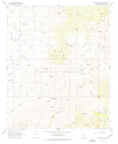 United States Geological Survey Brooklyn Peak, AZ (1967, 24000-Scale) digital map