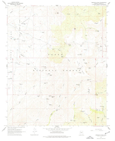 United States Geological Survey Brooklyn Peak, AZ (1967, 24000-Scale) digital map