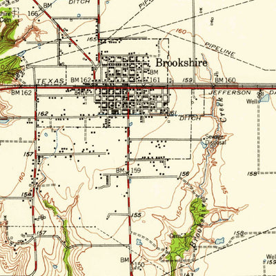 United States Geological Survey Brookshire, TX (1955, 62500-Scale) digital map