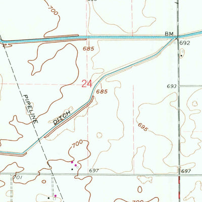 United States Geological Survey Brookston NW, IN (1962, 24000-Scale) digital map