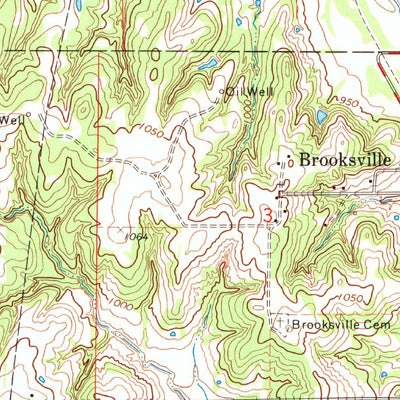 United States Geological Survey Brooksville, OK (1972, 24000-Scale) digital map