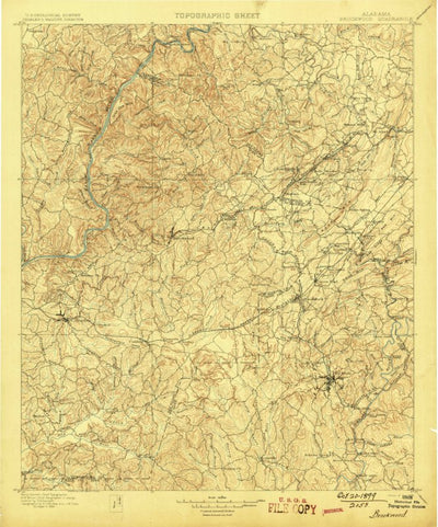United States Geological Survey Brookwood, AL (1899, 125000-Scale) digital map