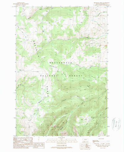 United States Geological Survey Broomtail Ridge, MT (1988, 24000-Scale) digital map
