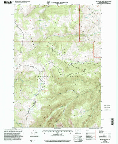 United States Geological Survey Broomtail Ridge, MT (1997, 24000-Scale) digital map