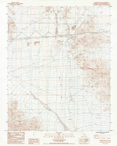 United States Geological Survey Brown Buttes, CA (1985, 24000-Scale) digital map