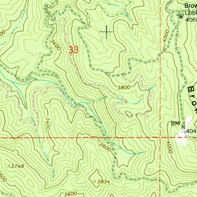 United States Geological Survey Brown Creek Ridge, ID (1966, 24000-Scale) digital map