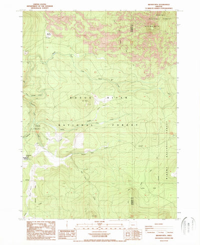 United States Geological Survey Brown Mountain, OR (1988, 24000-Scale) digital map