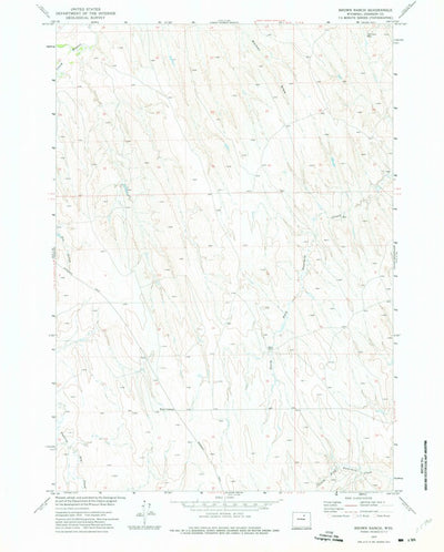 United States Geological Survey Brown Ranch, WY (1972, 24000-Scale) digital map