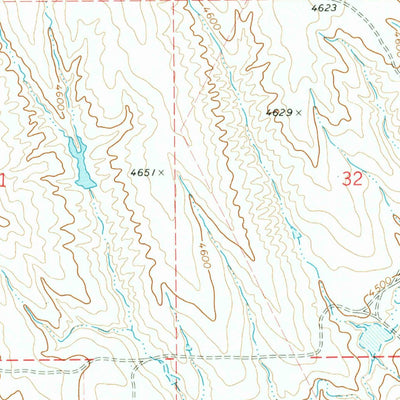 United States Geological Survey Brown Ranch, WY (1972, 24000-Scale) digital map