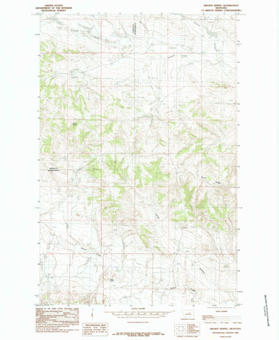 United States Geological Survey Brown Spring, MT (1985, 24000-Scale) digital map