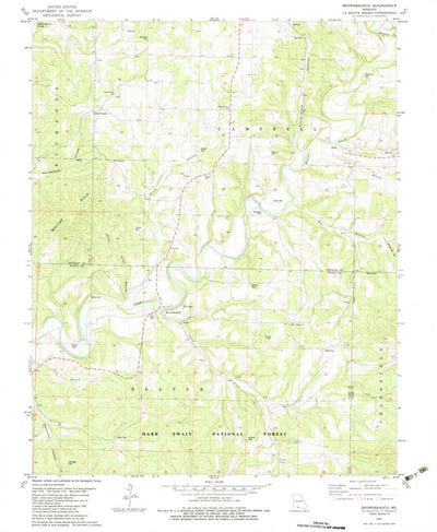 United States Geological Survey Brownbranch, MO (1982, 24000-Scale) digital map