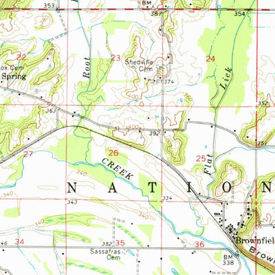 United States Geological Survey Brownfield, IL-KY (1962, 62500-Scale) digital map