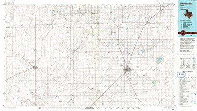 United States Geological Survey Brownfield, TX (1985, 100000-Scale) digital map