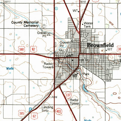 United States Geological Survey Brownfield, TX (1985, 100000-Scale) digital map