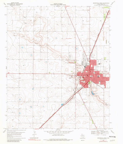 United States Geological Survey Brownfield West, TX (1969, 24000-Scale) digital map