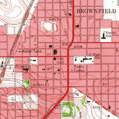 United States Geological Survey Brownfield West, TX (1969, 24000-Scale) digital map