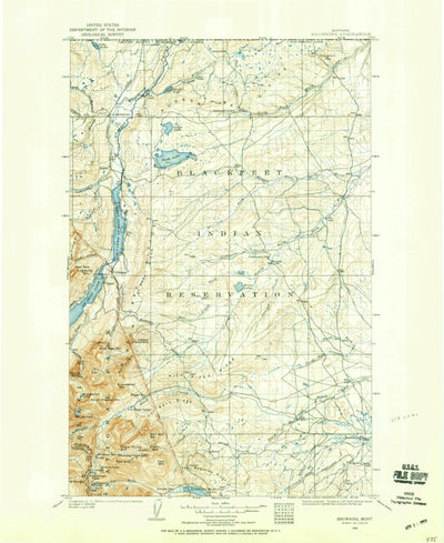 United States Geological Survey Browning, MT (1901, 125000-Scale) digital map