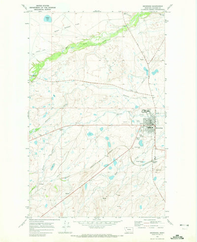 United States Geological Survey Browning, MT (1968, 24000-Scale) digital map