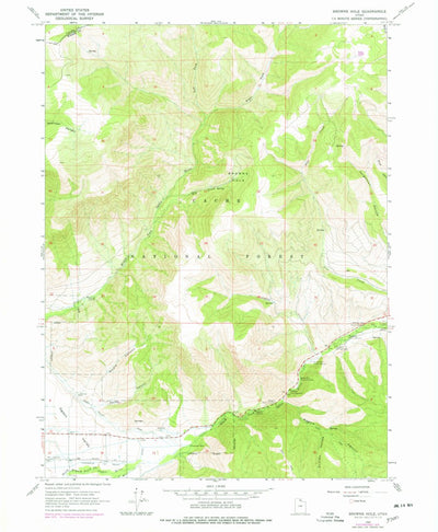 United States Geological Survey Browns Hole, UT (1964, 24000-Scale) digital map
