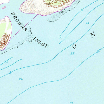 United States Geological Survey Browns Inlet, NC (1952, 24000-Scale) digital map