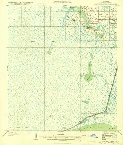 United States Geological Survey Browns Lake, LA (1935, 31680-Scale) digital map