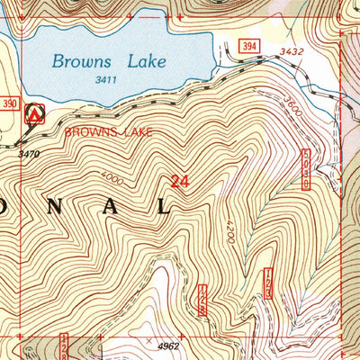 United States Geological Survey Browns Lake, WA (1996, 24000-Scale) digital map