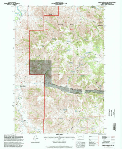 United States Geological Survey Browns Mountain, MT (1995, 24000-Scale) digital map