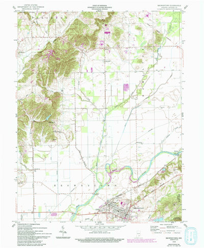 United States Geological Survey Brownstown, IN (1958, 24000-Scale) digital map