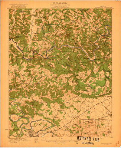United States Geological Survey Brownsville, KY (1922, 62500-Scale) digital map