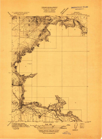 United States Geological Survey Brownsville, OR (1911, 31680-Scale) digital map