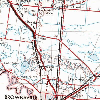United States Geological Survey Brownsville, TX (1956, 250000-Scale) digital map