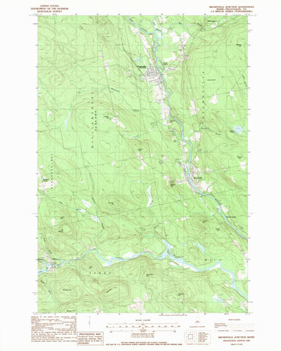 United States Geological Survey Brownville Junction, ME (1988, 24000-Scale) digital map