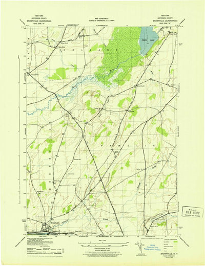 United States Geological Survey Brownville, NY (1943, 31680-Scale) digital map