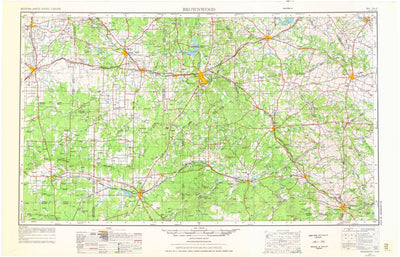 United States Geological Survey Brownwood, TX (1954, 250000-Scale) digital map