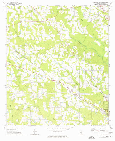 United States Geological Survey Broxton South, GA (1977, 24000-Scale) digital map