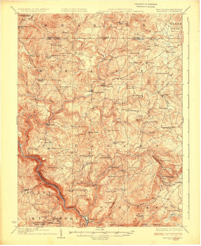 United States Geological Survey Bruceton Mills, WV-PA (1926, 62500-Scale) digital map