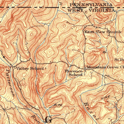 United States Geological Survey Bruceton Mills, WV-PA (1926, 62500-Scale) digital map