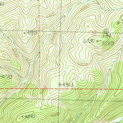 United States Geological Survey Bruin Hill, ID-MT (1985, 24000-Scale) digital map