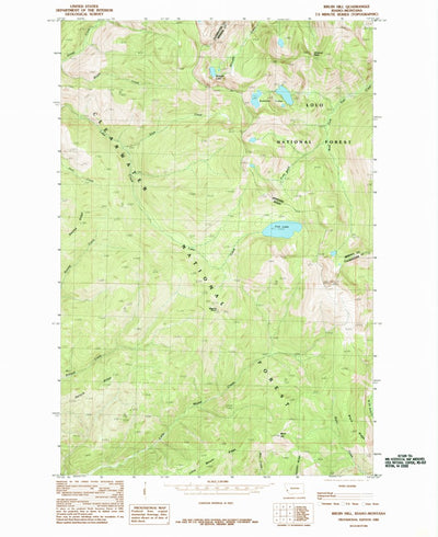United States Geological Survey Bruin Hill, ID-MT (1985, 24000-Scale) digital map