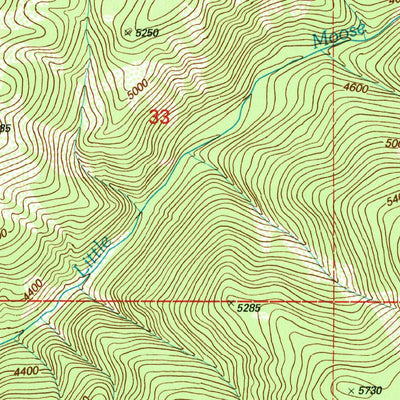 United States Geological Survey Bruin Hill, ID-MT (1994, 24000-Scale) digital map